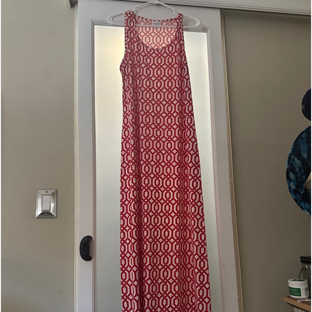 LulaRoe Red and White Dani Tank Dress